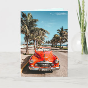 CLASSIC CAR 1950S BEACH  BIRTHDAY GREETING CARDS