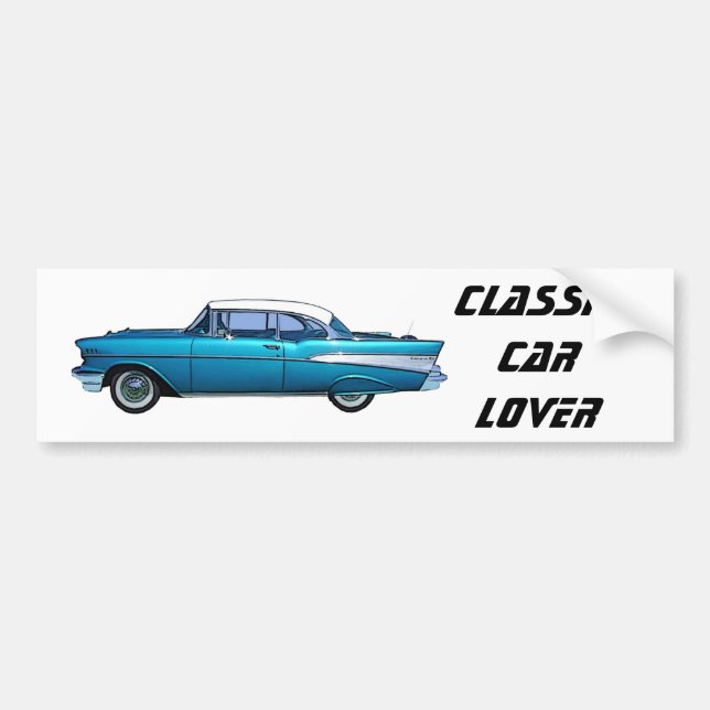 Classic car 1957 Chevy BelAire Bumper Sticker (Front)