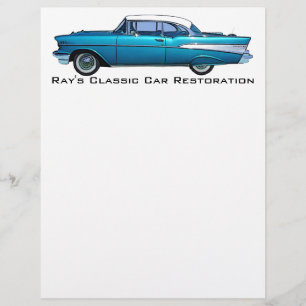 Classic car 1957 Chevy BelAire custom letterhead