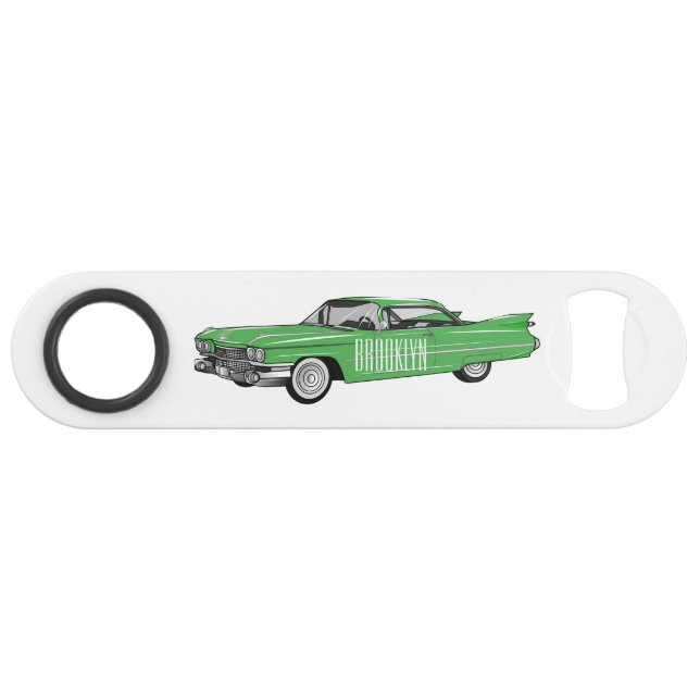 Classic car 1959 cartoon illustration (Front (Horizontal))