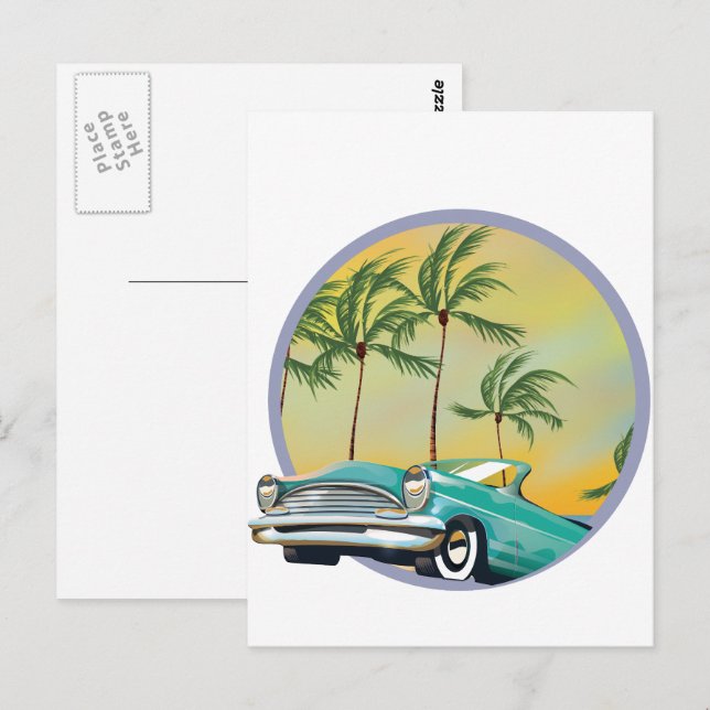 Classic Car at dusk Postcard (Front/Back)