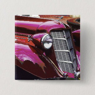 Classic car: Auburn 15 Cm Square Badge