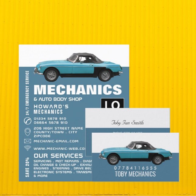 Classic Car, Auto Mechanic & Repairs Advertising Flyer (Creator Uploaded)
