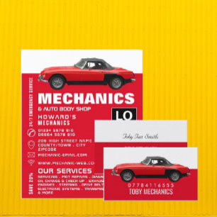 Classic Car, Auto Mechanic & Repairs Advertising Flyer