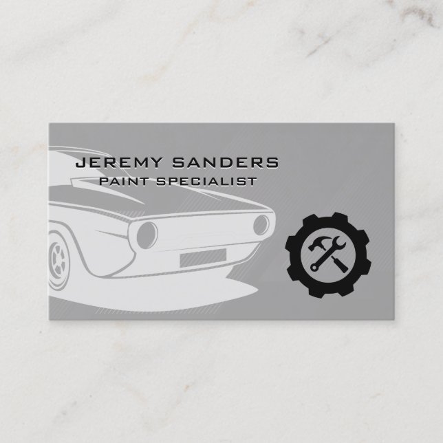 Classic Car | Auto Paint Service | Mechanic Tech Business Card (Front)
