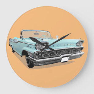 CLASSIC CAR BABY BLUE CLOCK