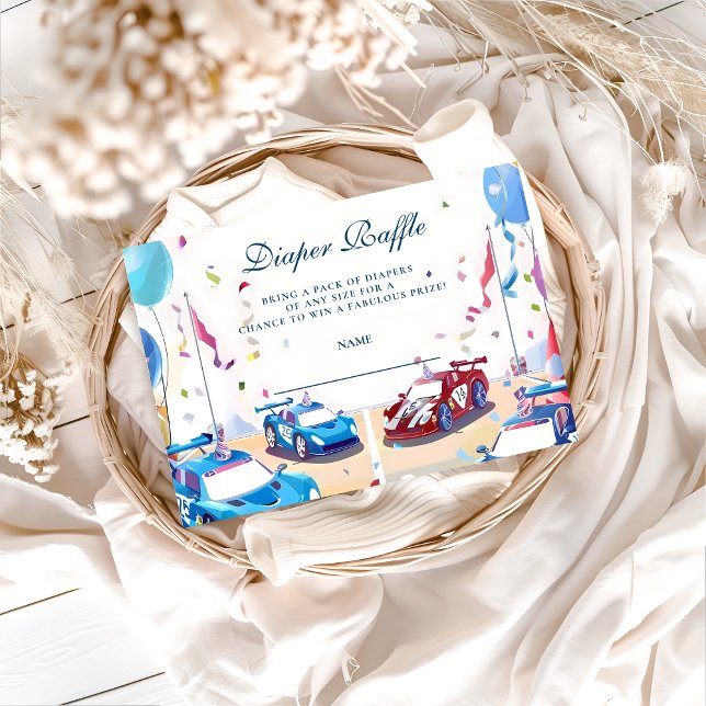 Classic Car Baby Celebration Diapper Raffle Enclosure Card (Creator Uploaded)
