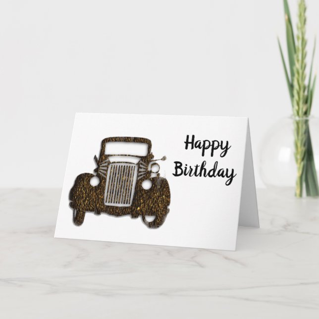 Classic Car Birthday Card (Front)