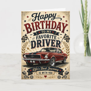 Classic Car Birthday Card for Husband
