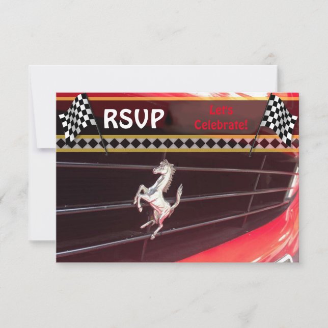 Classic Car Birthday Party RSVP 2 Card (Front)
