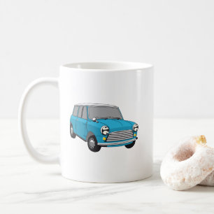 classic car Blue British Mini Cooper Coffee Mug