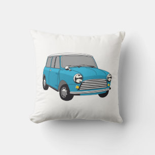 classic car Blue British Mini Cooper Cushion