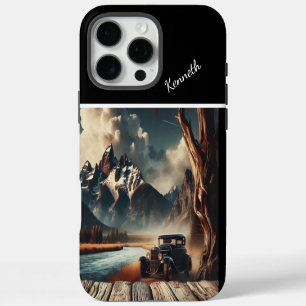Classic Car By The Mountain River iPhone 16 Pro Max Case