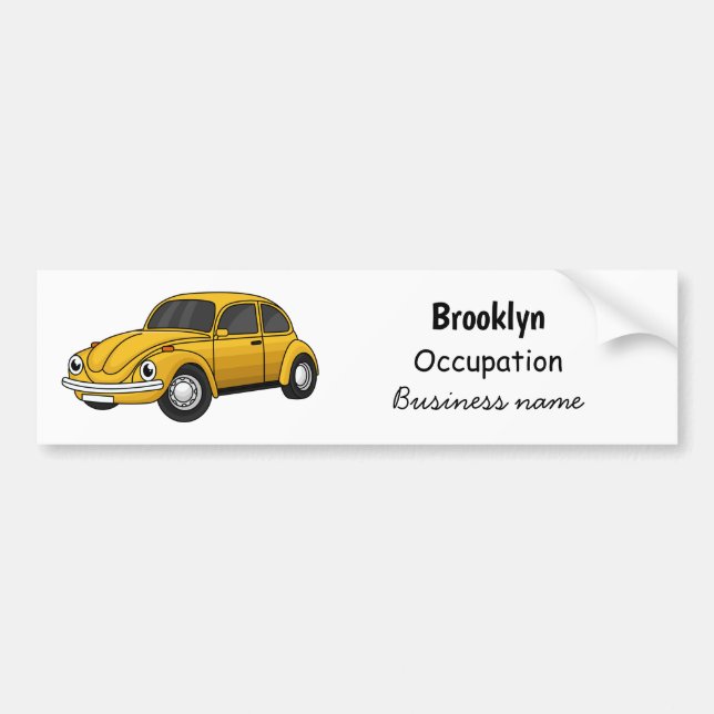 Classic car cartoon bumper sticker (Front)