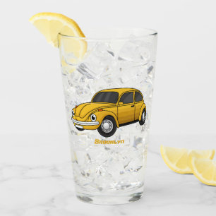 Classic car cartoon glass