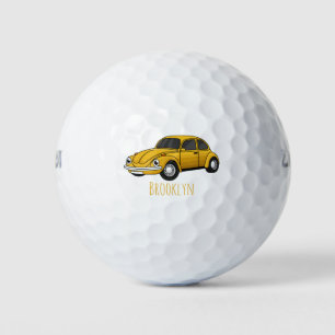 Classic car cartoon golf balls