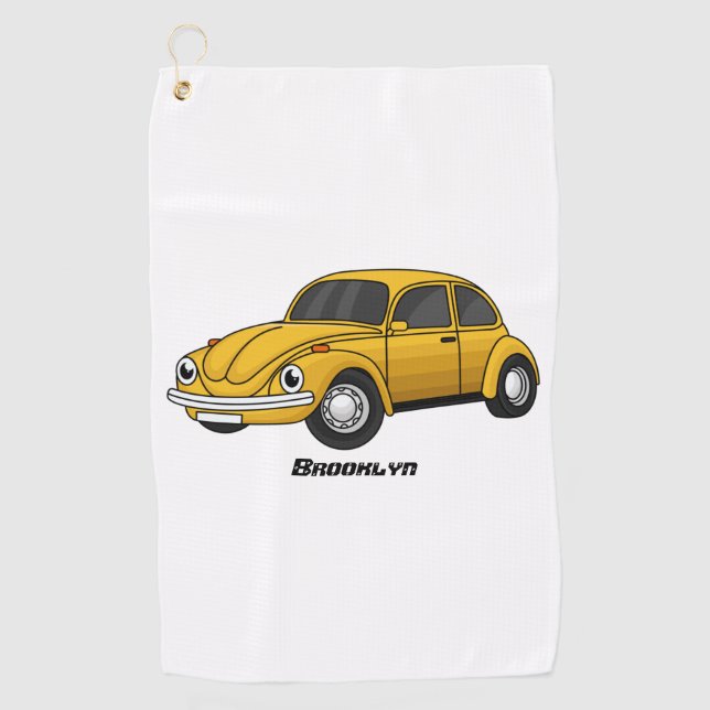 Classic car cartoon golf towel (Front)