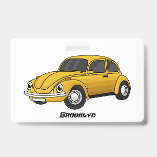 Classic car cartoon ID badge