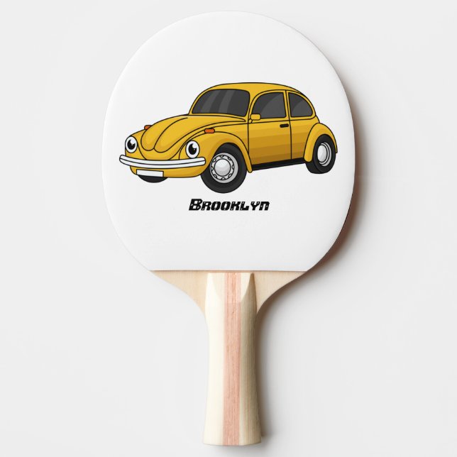 Classic car cartoon ping pong paddle (Front)