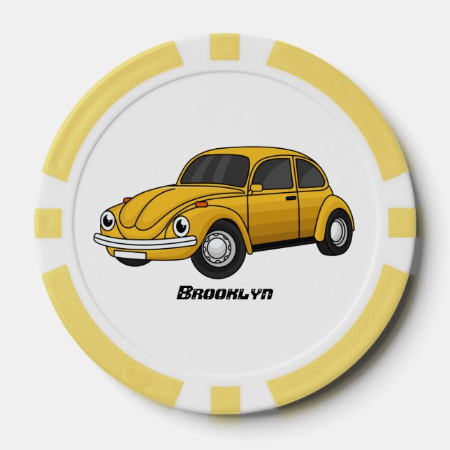 Classic car cartoon poker chips (Front)