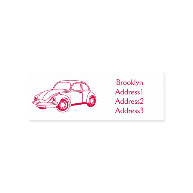 Classic car cartoon self-inking stamp (Design)