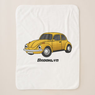 Classic car cartoon sherpa blanket