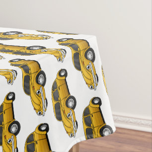 Classic car cartoon tablecloth