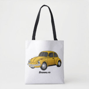 Classic car cartoon tote bag