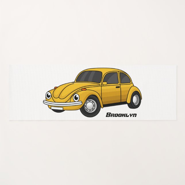 Classic car cartoon yoga mat (Front (Horizontal))