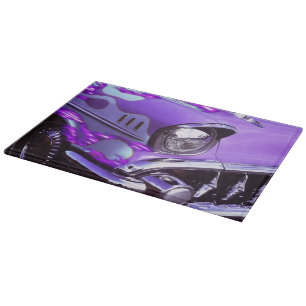 Classic car: Chevrolet with flaming hood Cutting Board