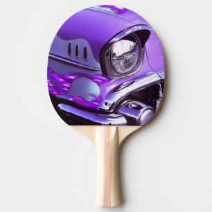 Classic car: Chevrolet with flaming hood Ping Pong Paddle