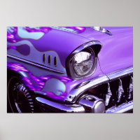 Classic car: Chevrolet with flaming hood