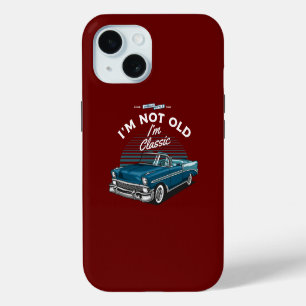 CLASSIC CAR CHEVY BEL AIR CONVERTIBLE 1956 iPhone 15 CASE