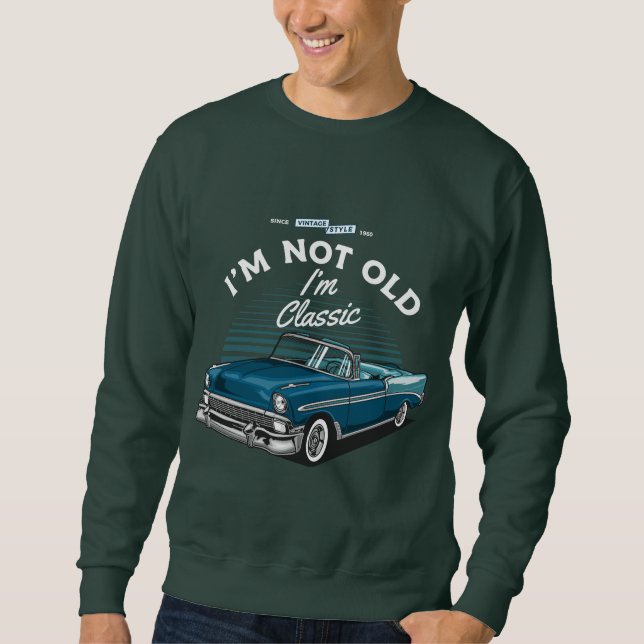 CLASSIC CAR CHEVY BEL AIR CONVERTIBLE 1956 SWEATSHIRT (Front)
