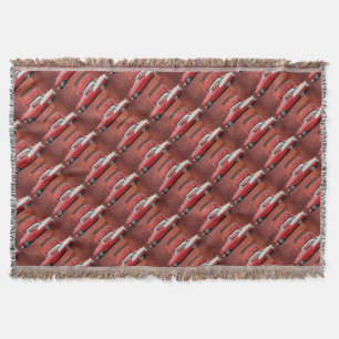 Classic Car Chevy Bel Air Red White Vintage Dodge Throw Blanket