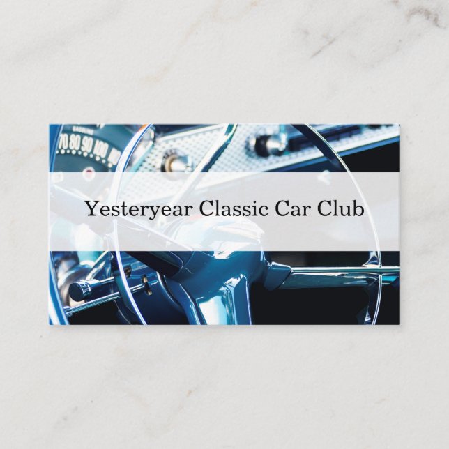 Classic Car Club Business Cards Unique (Front)