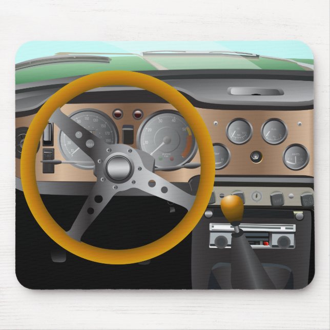 Classic Car Dashboard Mouse Pad (Front)
