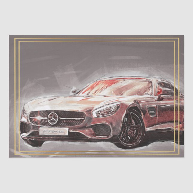 Classic Car Decoupage Tissue Paper (Front)