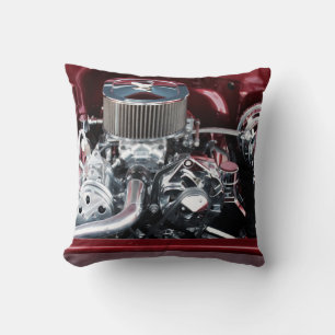 Classic Car Engine Throw Pillow