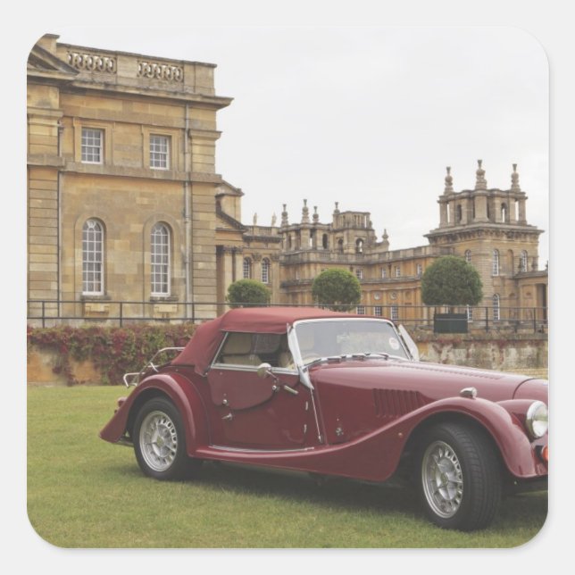 Classic car exhibition, Blenheim Palace Square Sticker (Front)
