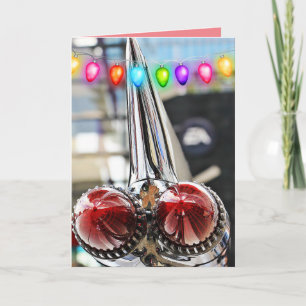 CLASSIC CAR FINS CADDY CHRISTMAS CARDS