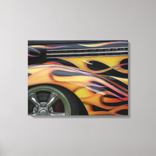 CLASSIC CAR FLAMES CANVAS PRINT