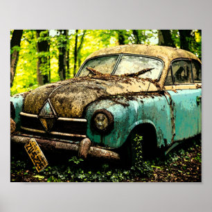 Classic Car Graveyard Hansa Borg Ward Poster