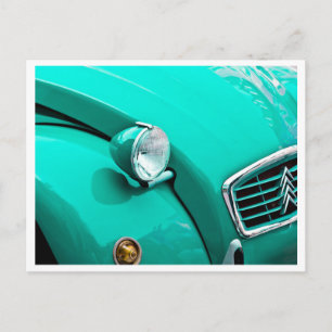 Classic Car Grill and Headlight Photograph Postcard