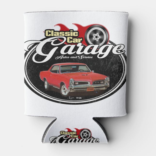 Classic Car GTO Garage Can Cooler (Front)