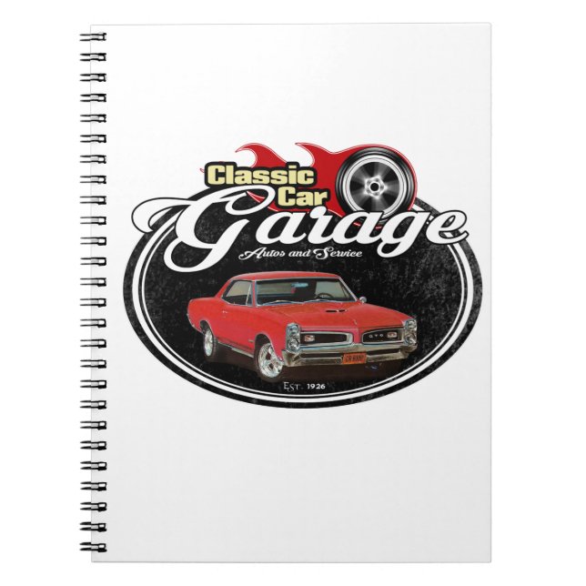 Classic Car GTO Garage Notebook (Front)