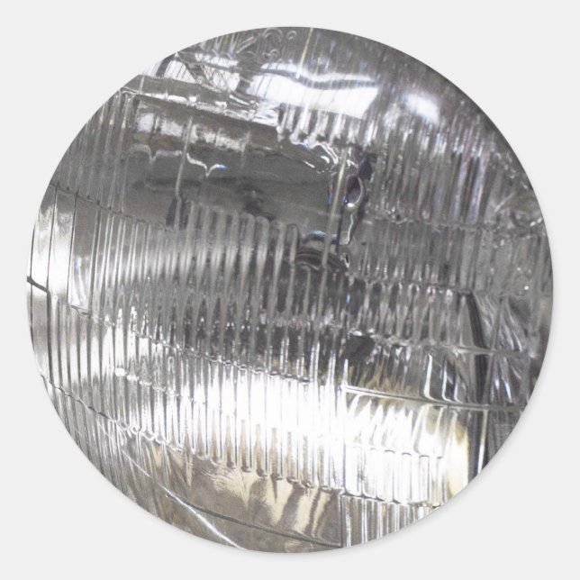 Classic car headlights round sticker (Front)