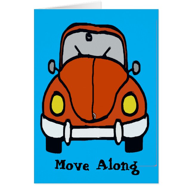 Classic Car in Red Cartoon (Front)