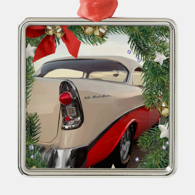 Classic Car Lover Metal Tree Decoration (Front)