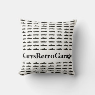 Classic Car Pattern #11 @ Garysretrogarage w/text Cushion